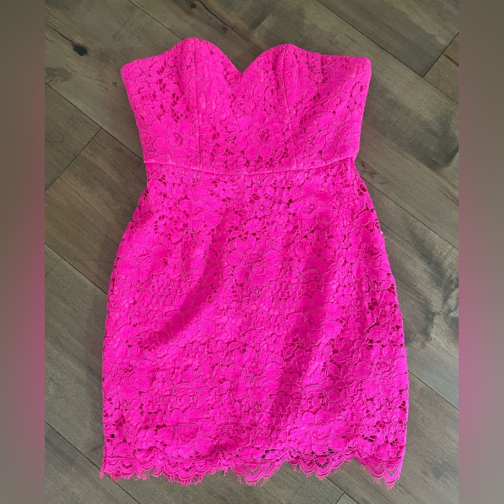 Hot pink mini dress